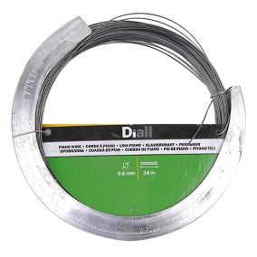 Diall Black Steel Piano wire, (L)34m (Dia)0.6mm