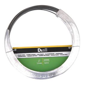 Diall Black Steel Piano wire, (L)8.5m (Dia)1.2mm