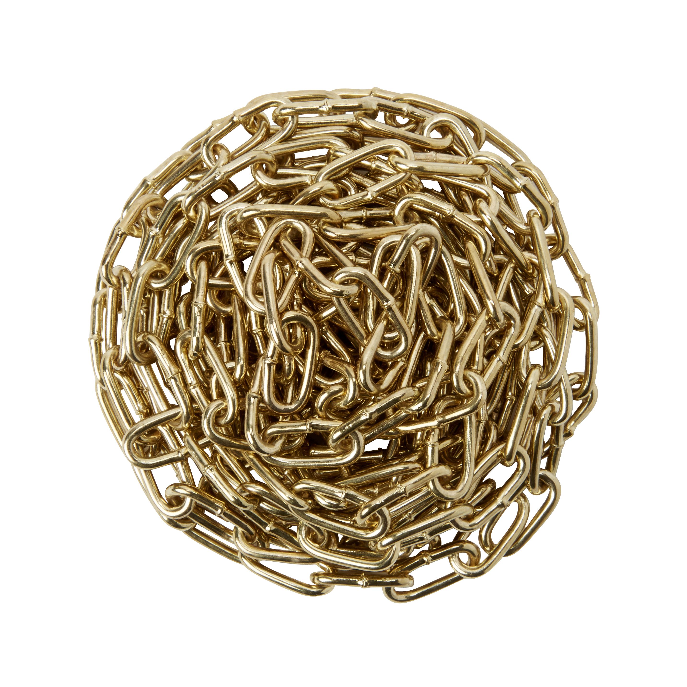 Diall Brass-plated Brass Welded Signalling Chain, (L)2.5m (Dia)2mm