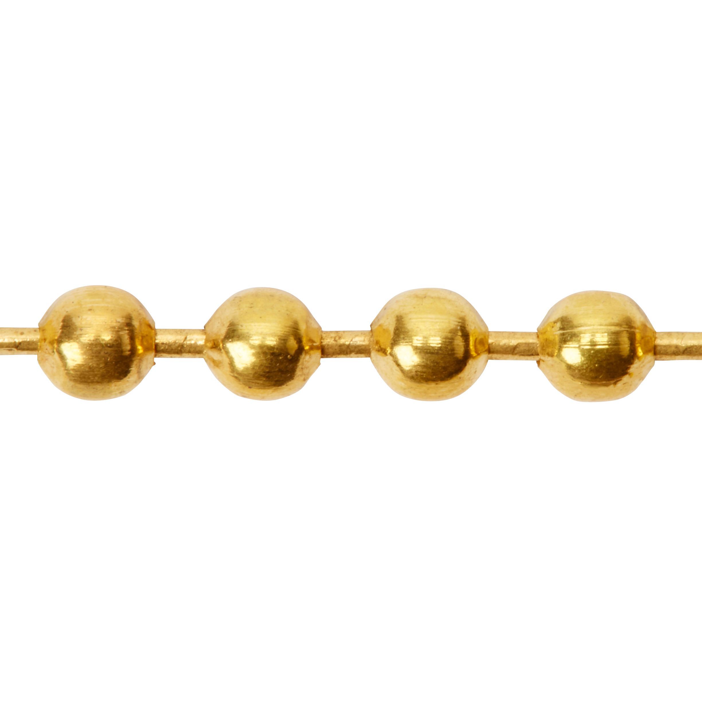 Diall Brass-plated Steel Bead Chain, (L)1.5m (Dia)3mm