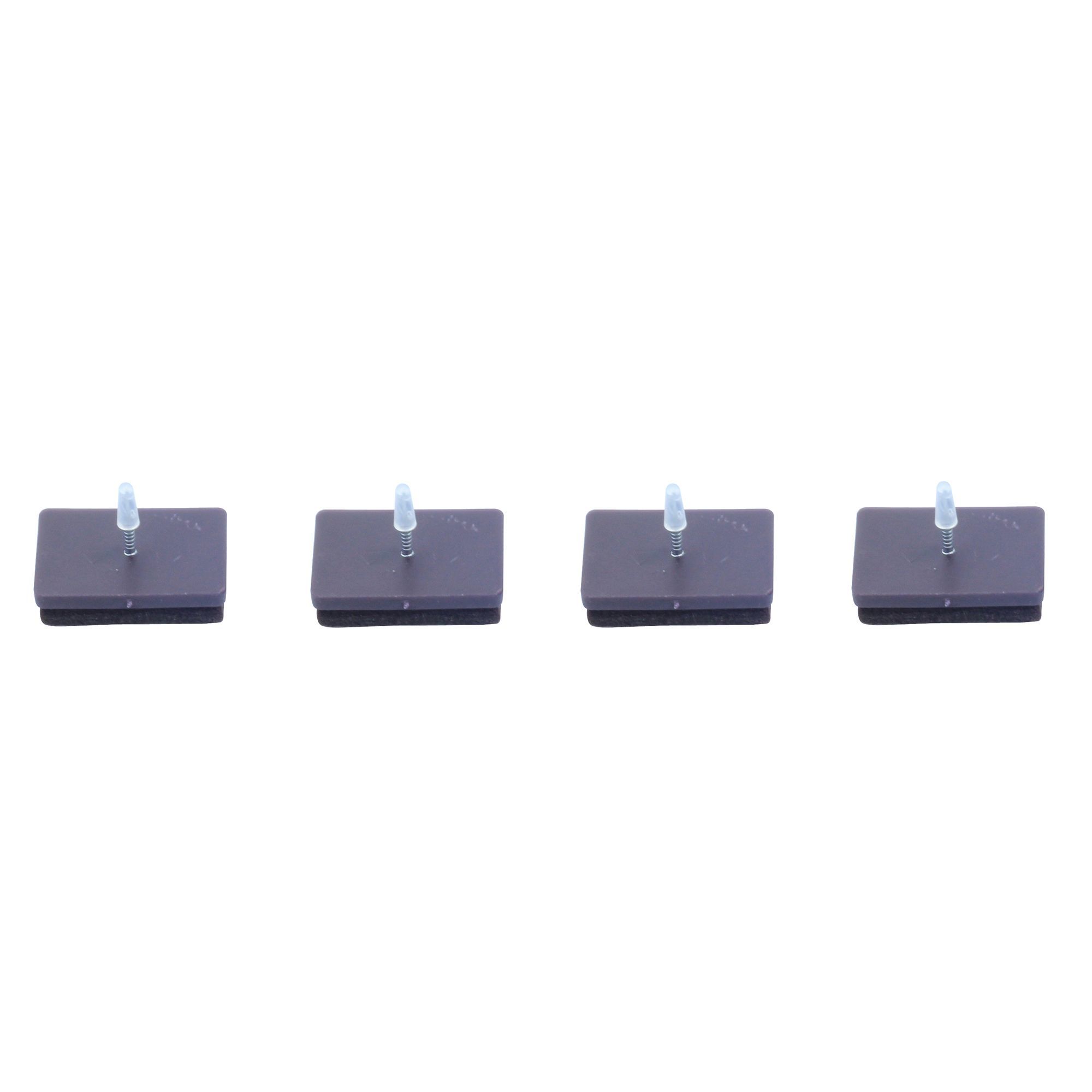 Diall Brown Felt, polyester (PES), polypropylene (PP) & steel Nail-in glide, Pack of 4