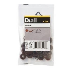 Diall Brown Plastic Decorative Snap cap (Dia)8mm, Pack of 20