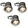 Diall Chrome effect Adjustable LED Warm white Downlight 3.5W IP23, Pack of 3