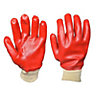 Diall Cotton & PVC Red Gloves