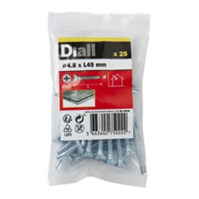 Diall Countersunk Zinc-plated Carbon steel Screw (Dia)4.8mm (L)45mm, Pack of 25