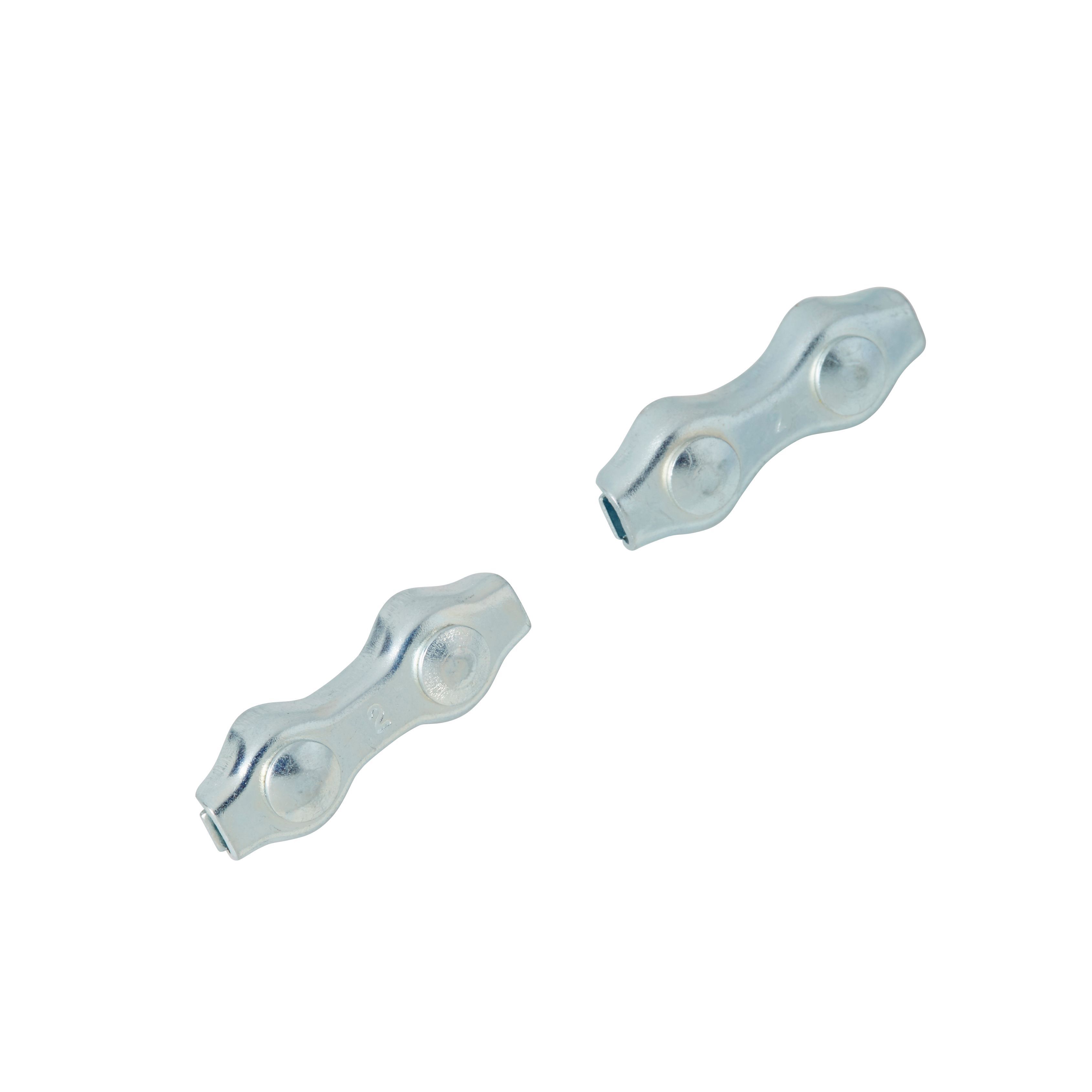 Diall Duplex Zinc-plated Steel Wire rope clamp (L)90mm, Pack of 2