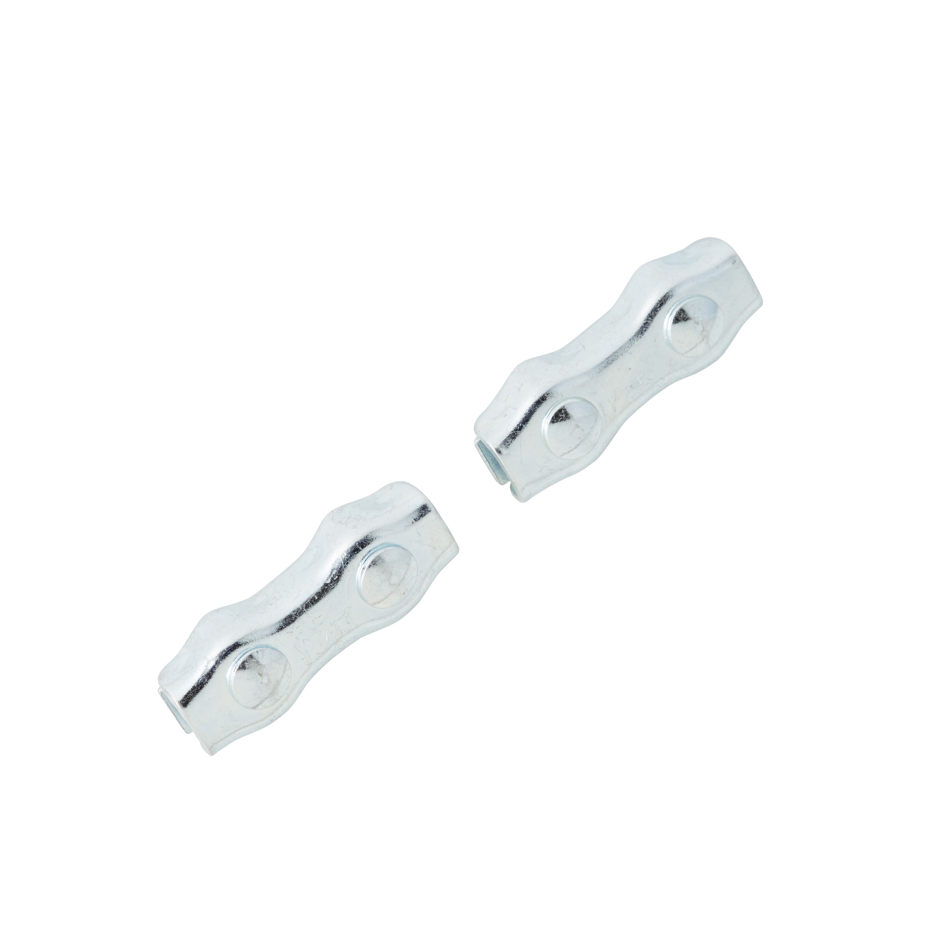 Diall Duplex Zinc-plated Steel Wire rope clamp (L)90mm, Pack of 2