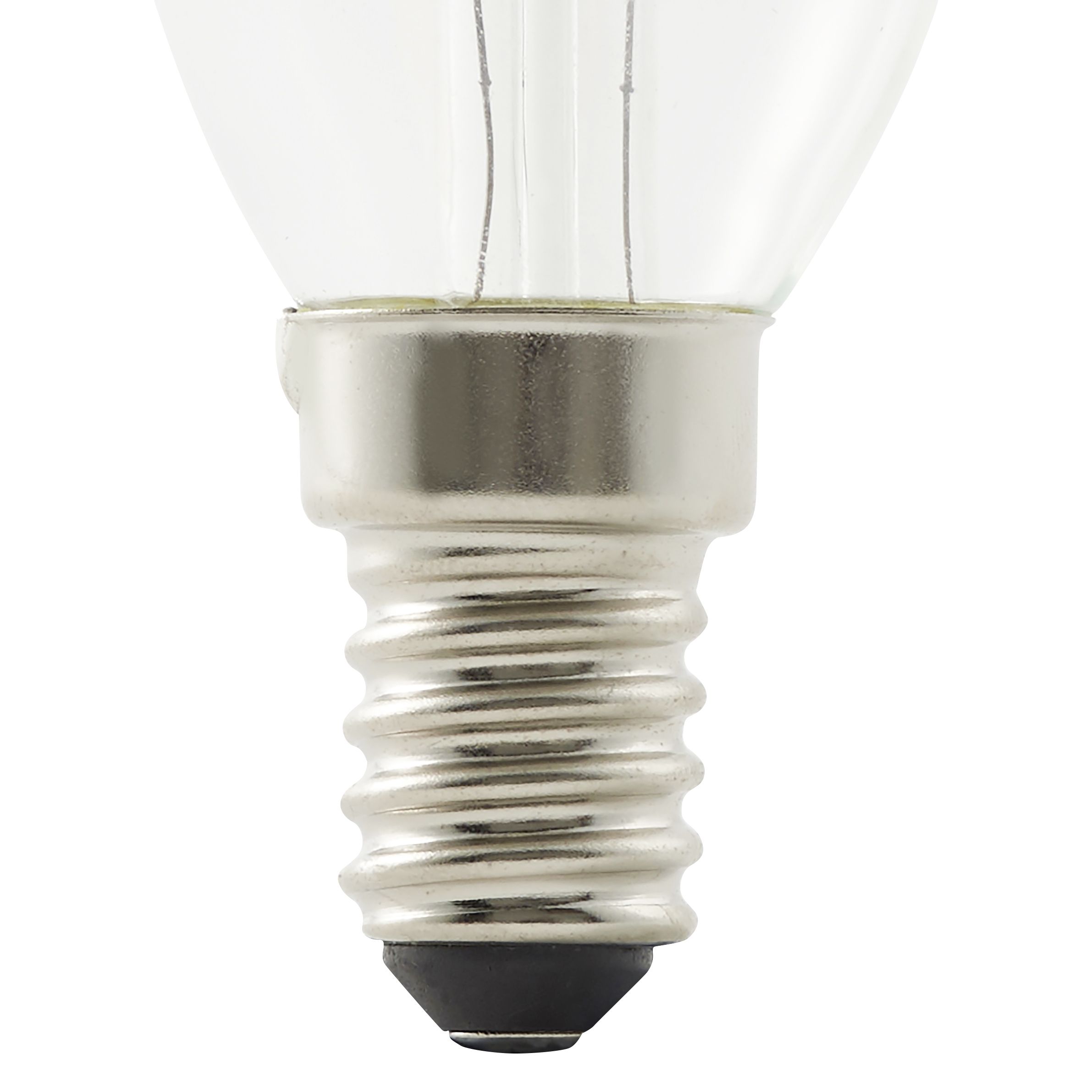 Diall E14 1.8W 250lm 320° Clear Candle Warm white LED filament Bent tip Light bulb