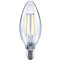 Diall E14 2W 250lm Candle LED Filament Light bulb, Pack of 3