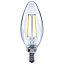 Diall E14 2W 250lm Candle LED Filament Light bulb, Pack of 3