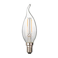 Diall E14 2W 250lm Candle LED Filament Light bulb
