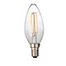 Diall E14 4W 470lm Candle LED Filament Light bulb