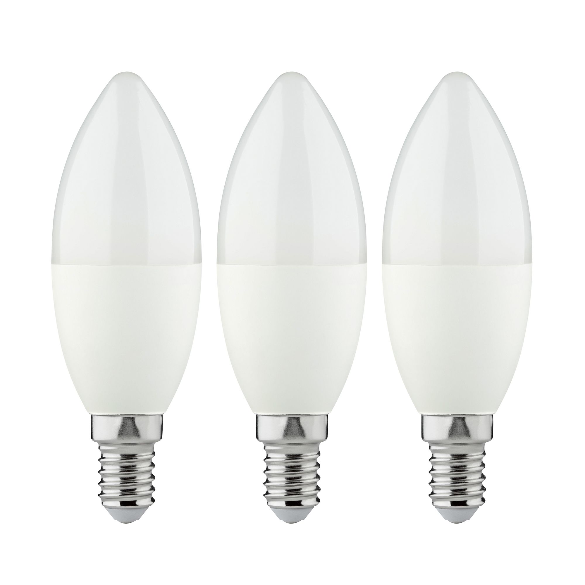 Diall E14 6.5W 806lm Frosted Candle Neutral white LED Light bulb, Pack of 3