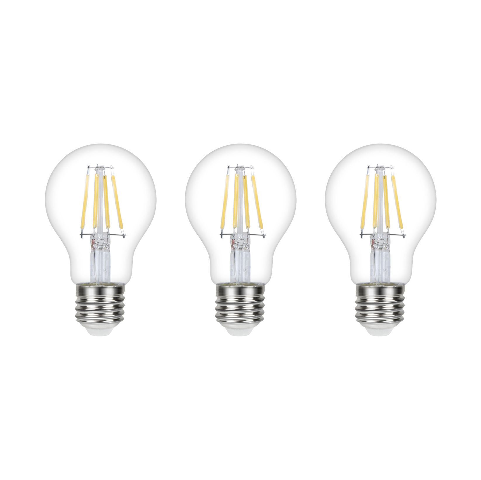 Diall E27 3.4W 470lm Clear GLS Warm white LED Filament Light bulb, Pack of 3