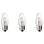 Diall E27 46W Candle Halogen Dimmable Light bulb, Pack of 3
