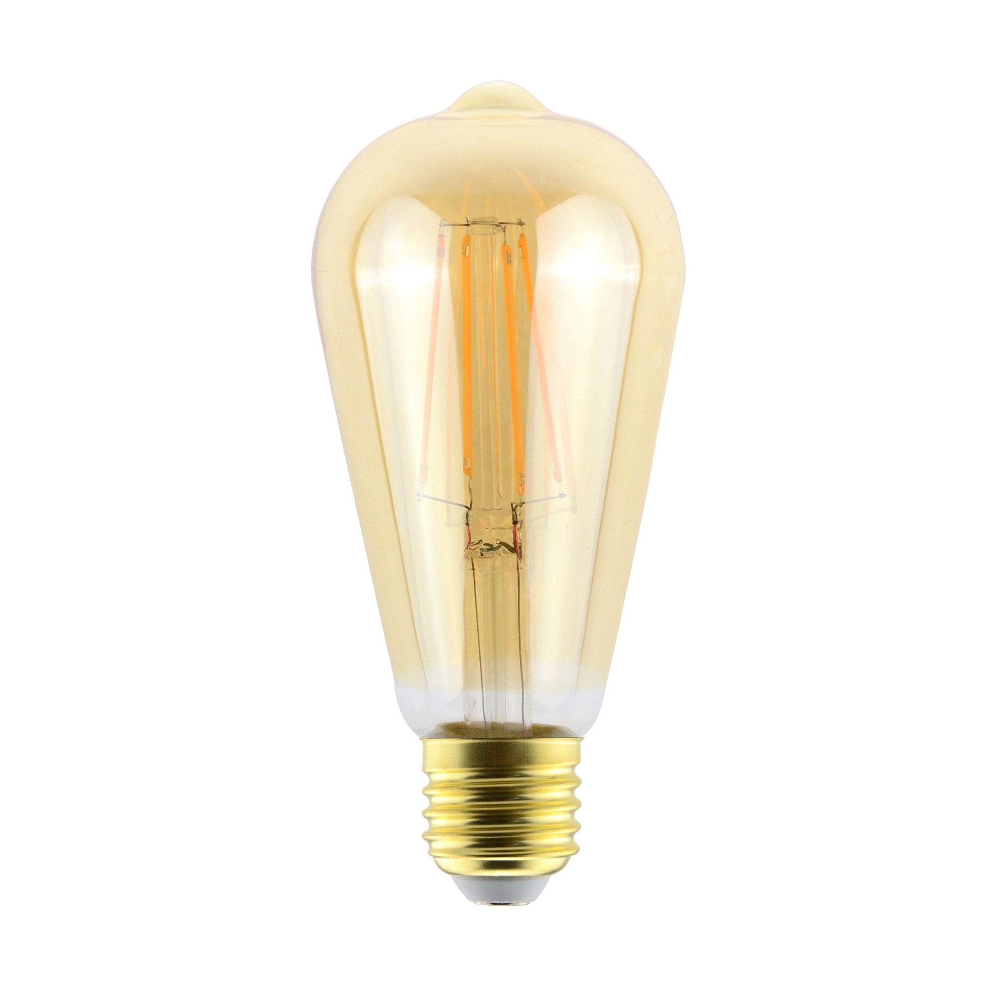 Diall E27 5.5W 470lm 330° Amber ST64 Warm white LED filament E27 Light bulb