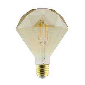Diall E27 5.5W 470lm Amber Diamond Warm white LED filament Light bulb, (D)11cm