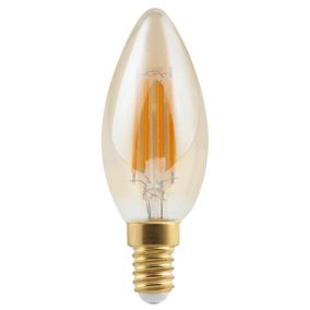 Diall E27 5W 400lm Amber Candle Warm white LED filament Light bulb
