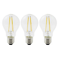 Diall E27 7W 806lm GLS Neutral white LED Light bulb, Pack of 3