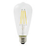 Diall E27 7W 806lm ST64 Warm white LED Filament Light bulb