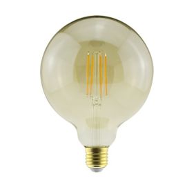 Diall E27 8.5W 806lm 330° Amber Globe Warm white LED filament Light bulb