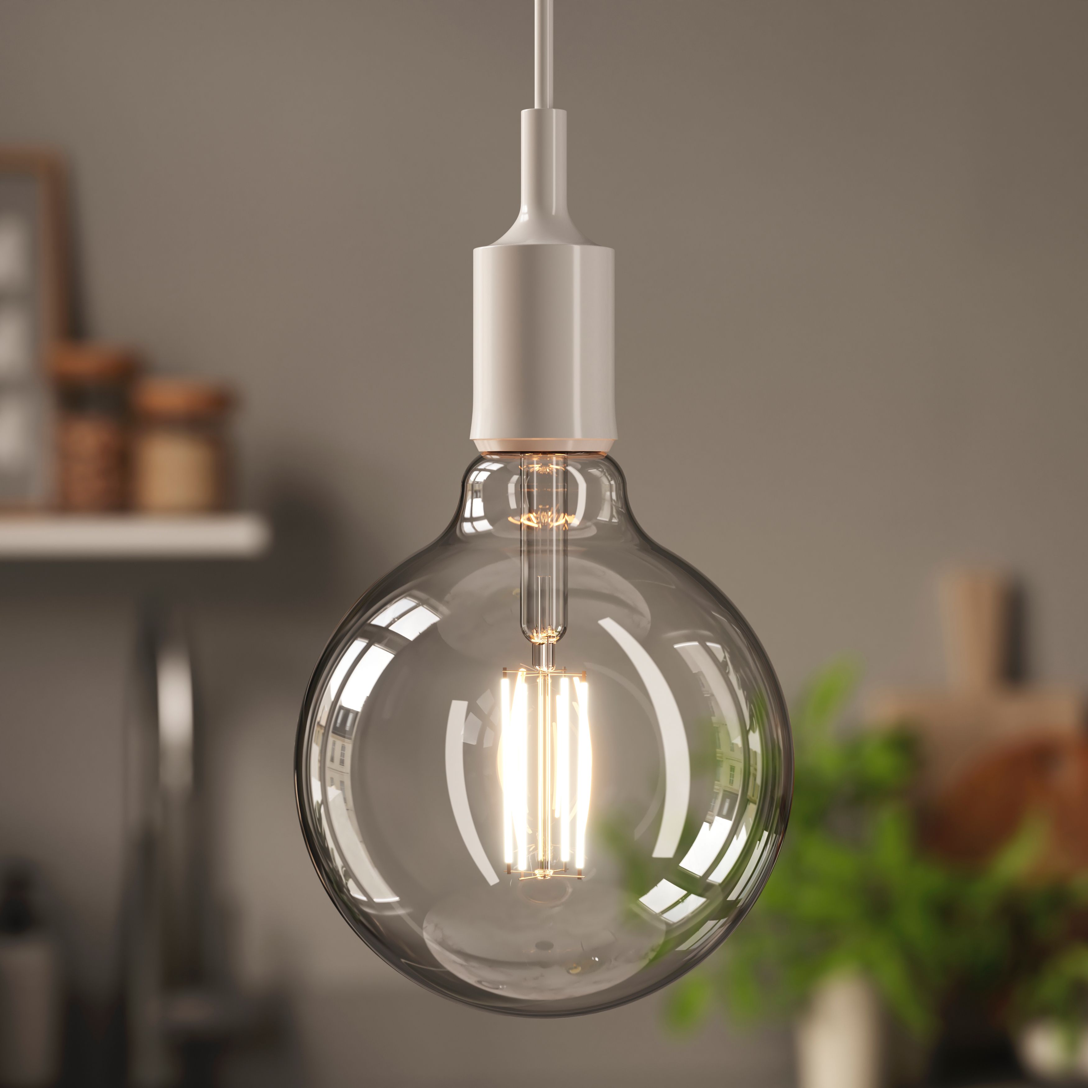 Diall G125 B22 3.4W 470lm Clear Globe Warm white LED Filament Light bulb