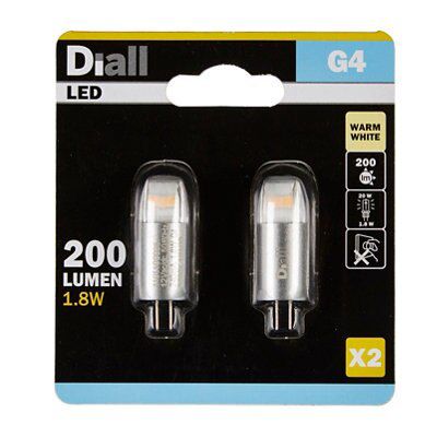 Diall G4 1.8W 200lm Capsule LED Light bulb Pack of 2