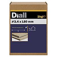 Diall Galvanised Twisted nail (L)80mm (Dia)3.4mm 1kg