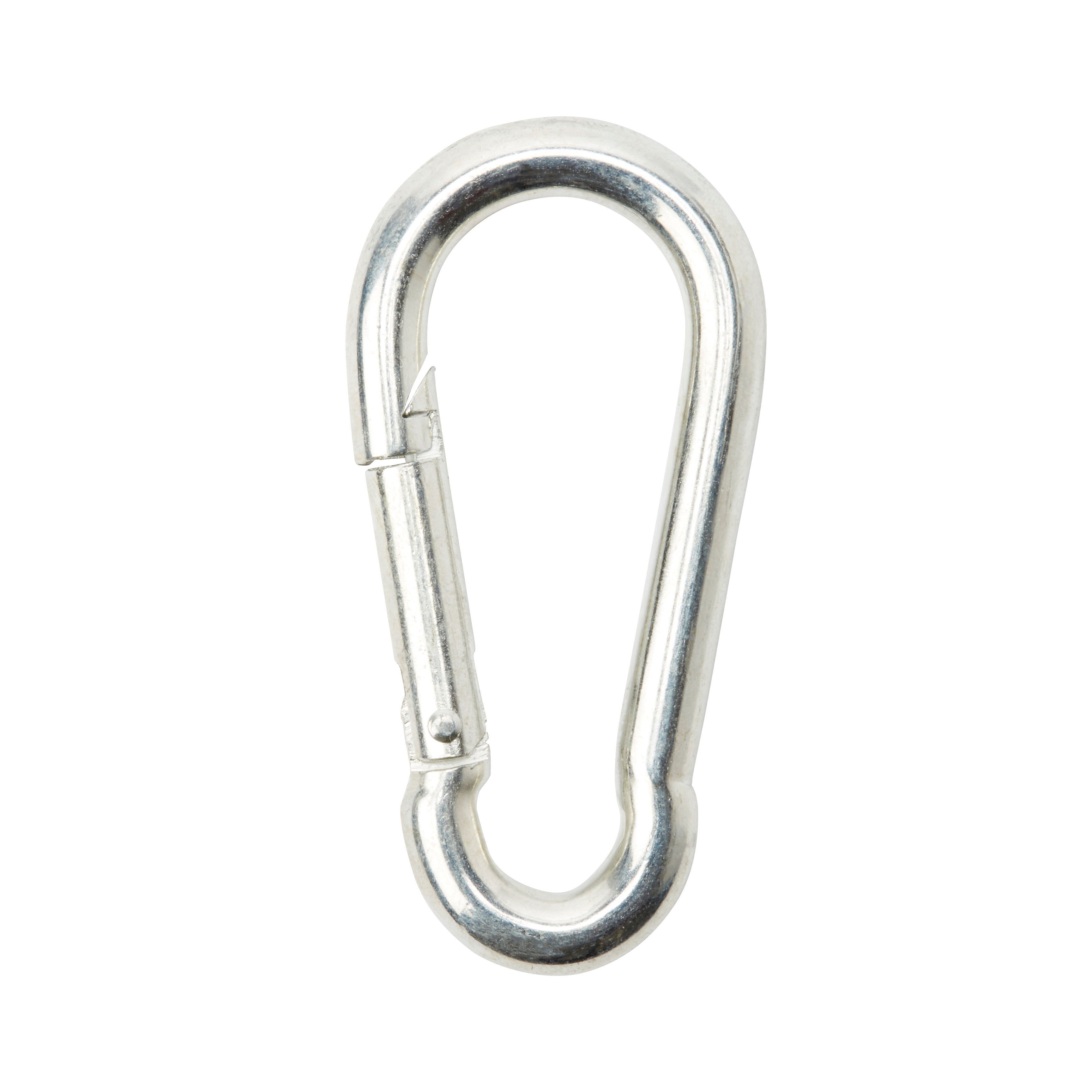 Diall Galvanised Zinc-plated Steel Spring snap hook (L)80mm