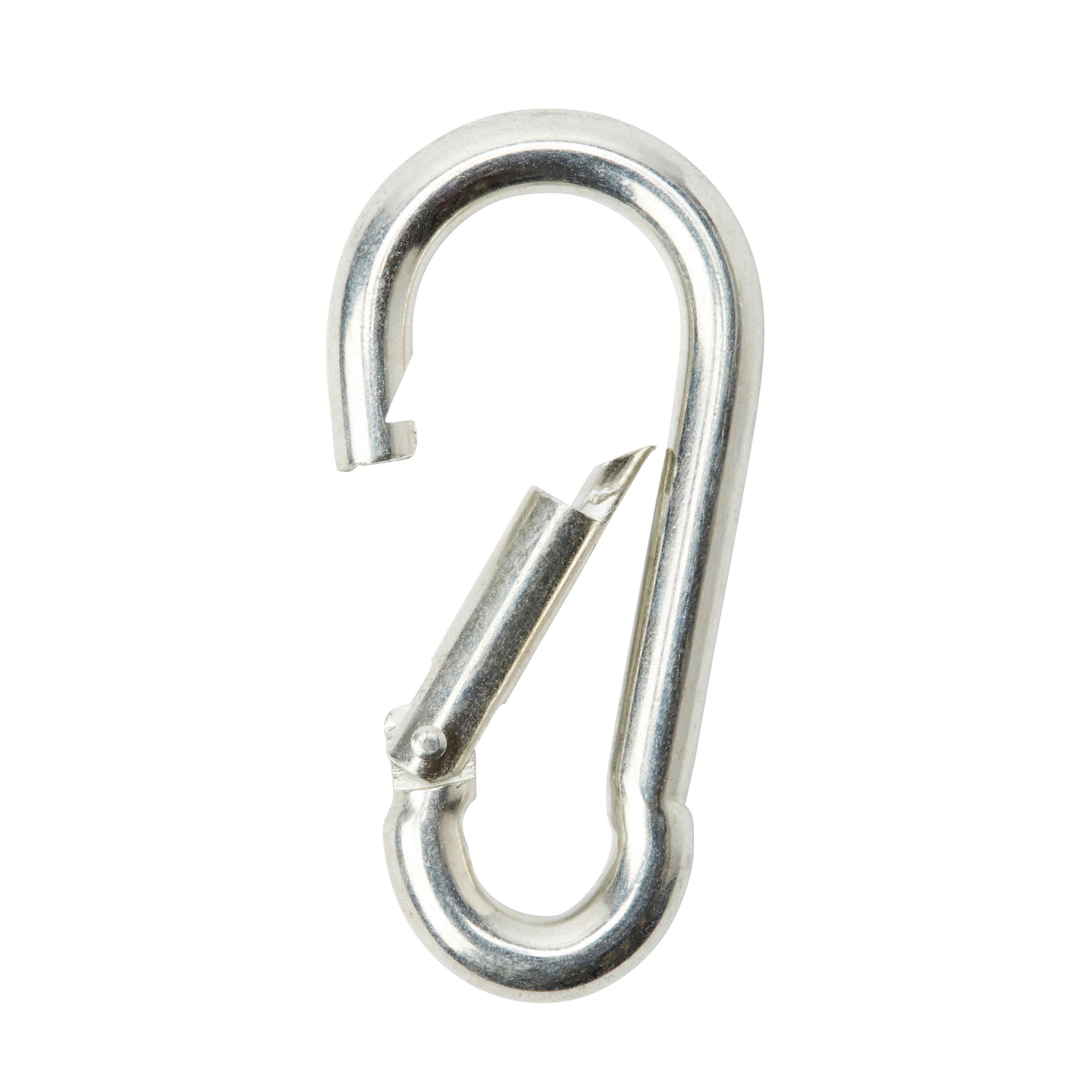 Diall Galvanised Zinc-plated Steel Spring snap hook (L)80mm