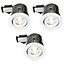 Diall Gloss White Adjustable LED Fire-rated Warm white Downlight 3.5W IP23, Pack of 3