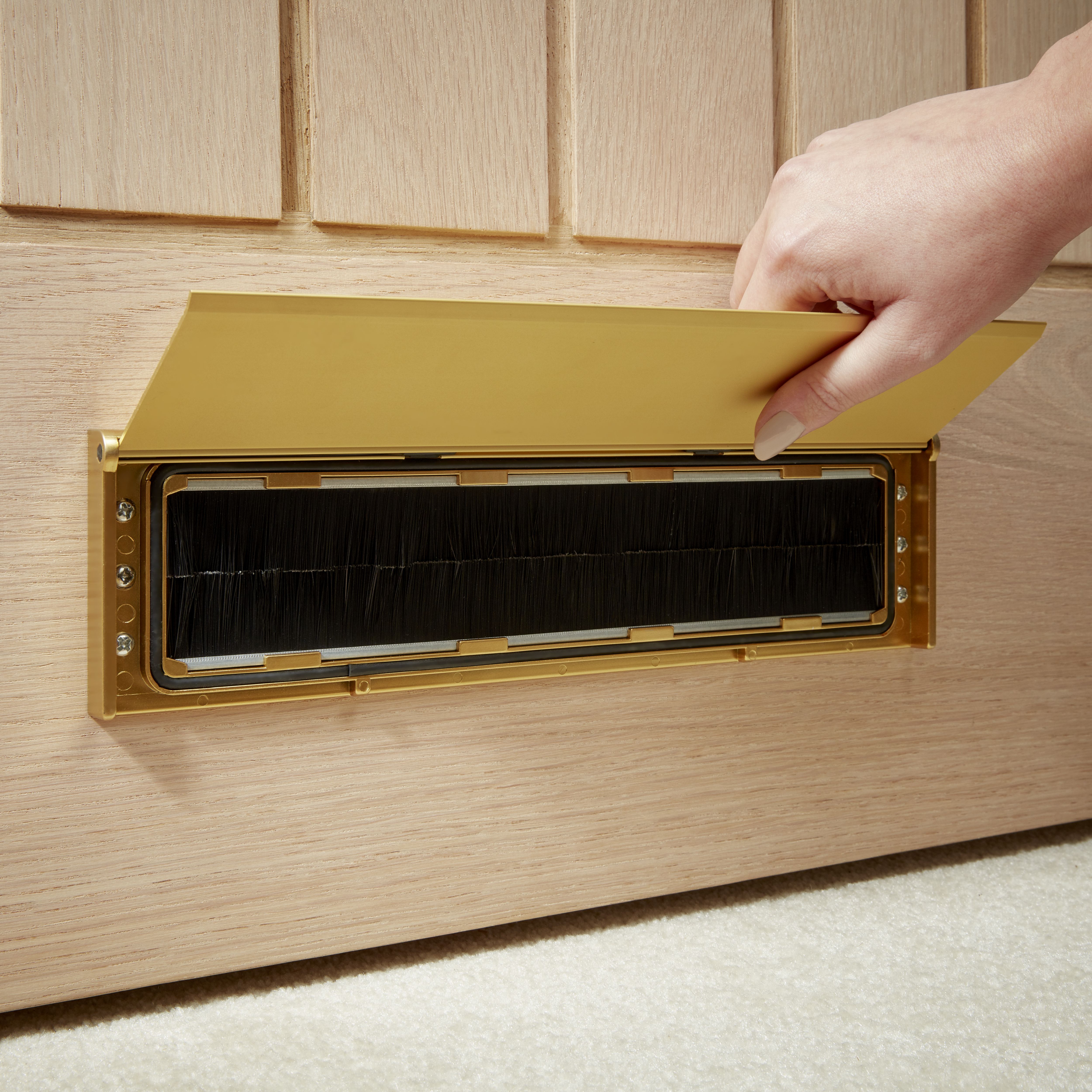 Diall Gold effect Aluminium Letterbox (W)292mm