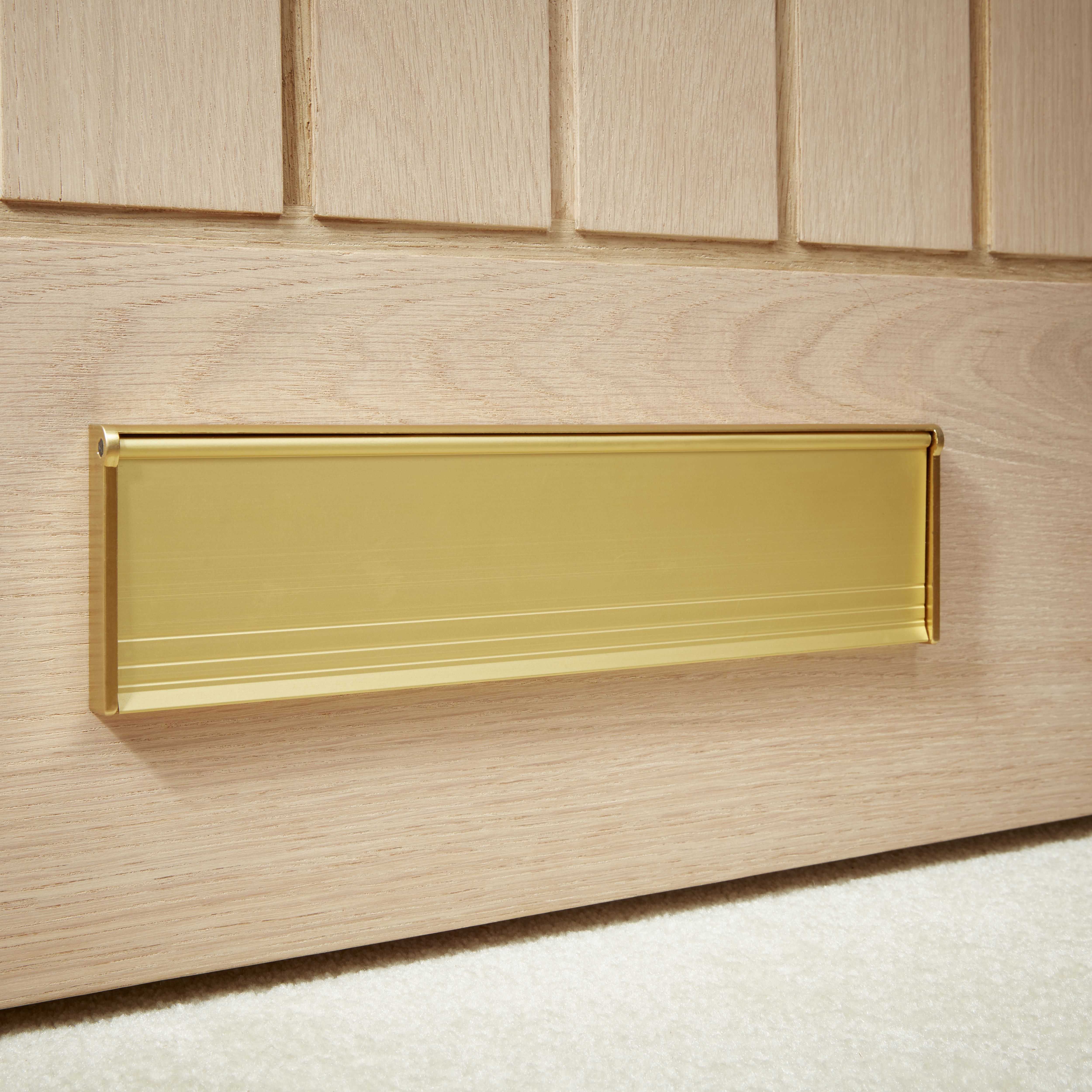 Diall Gold effect Aluminium Letterbox (W)292mm