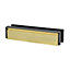 Diall Gold effect Aluminium Letterbox with sleeve (H)67mm (W)305mm