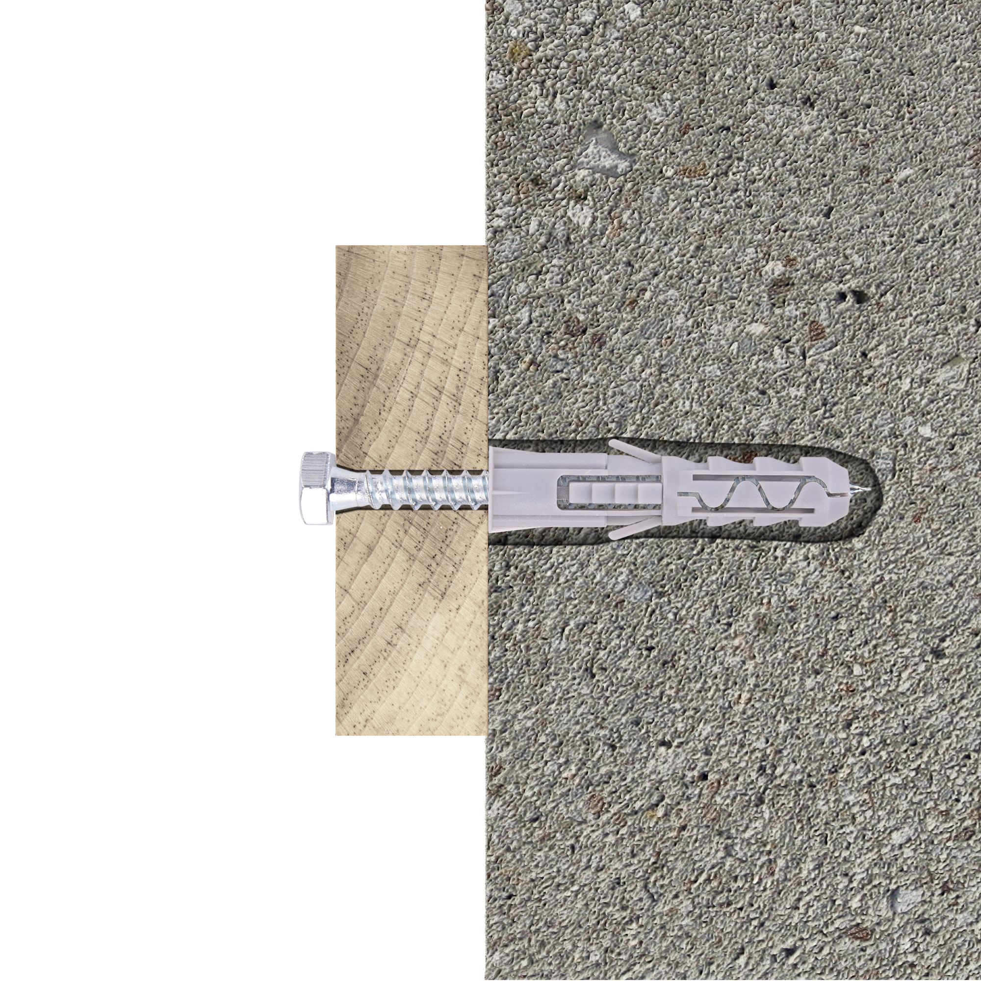 Diall Grey Multi-purpose screw & wall plug (Dia)10mm (L)50mm, Pack of 5