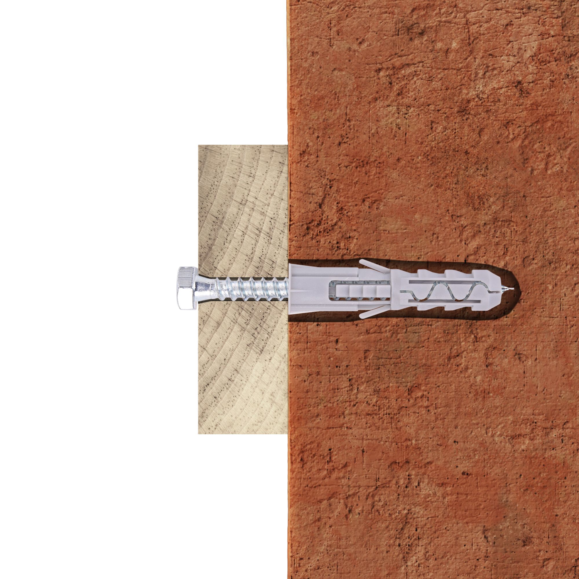 Diall Grey Multi-purpose screw & wall plug (Dia)10mm (L)50mm, Pack of 5