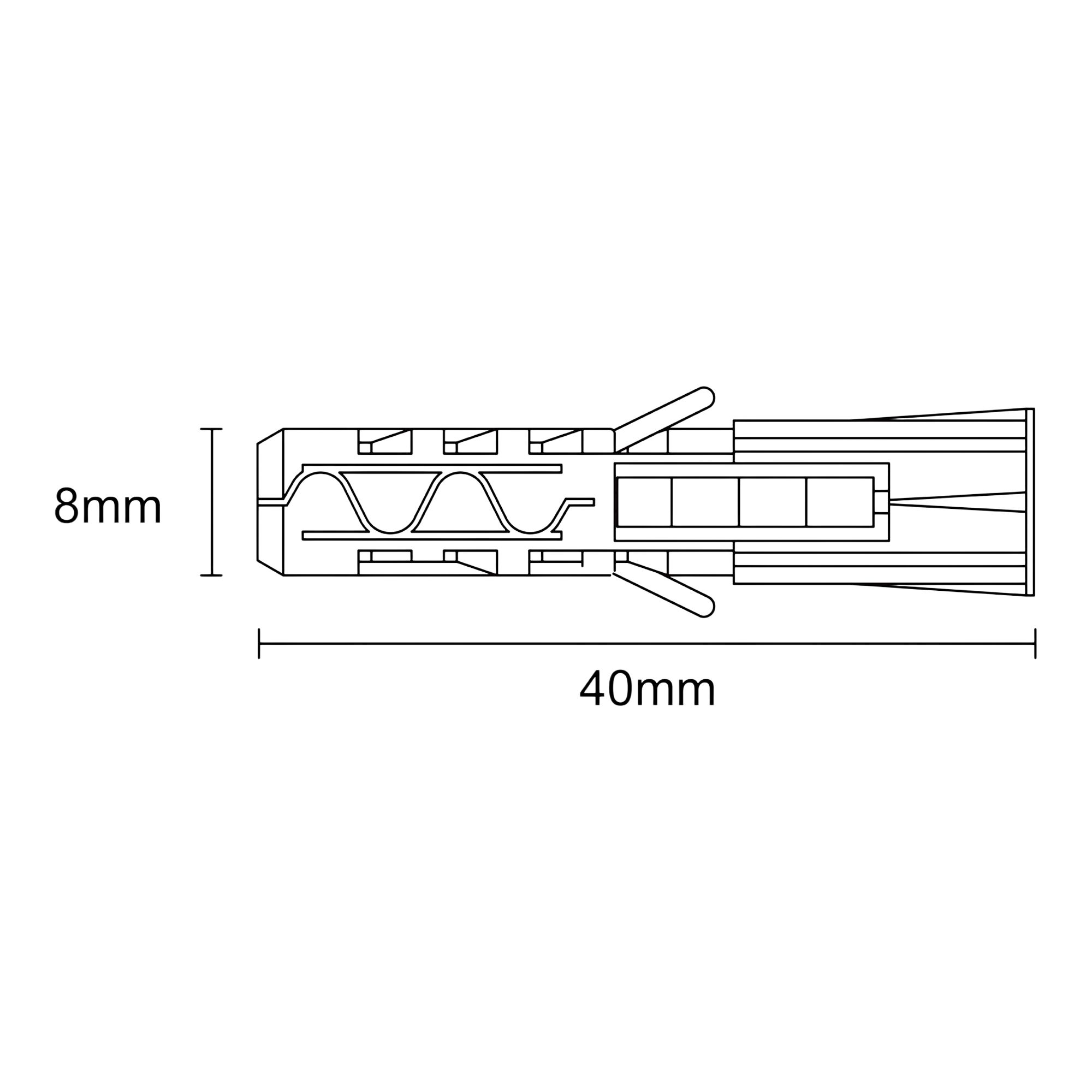 Diall Grey Nylon Wall plug (Dia)8mm (L)40mm, Pack of 100