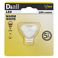 Diall GU4 3W 184lm Reflector Warm white LED Light bulb