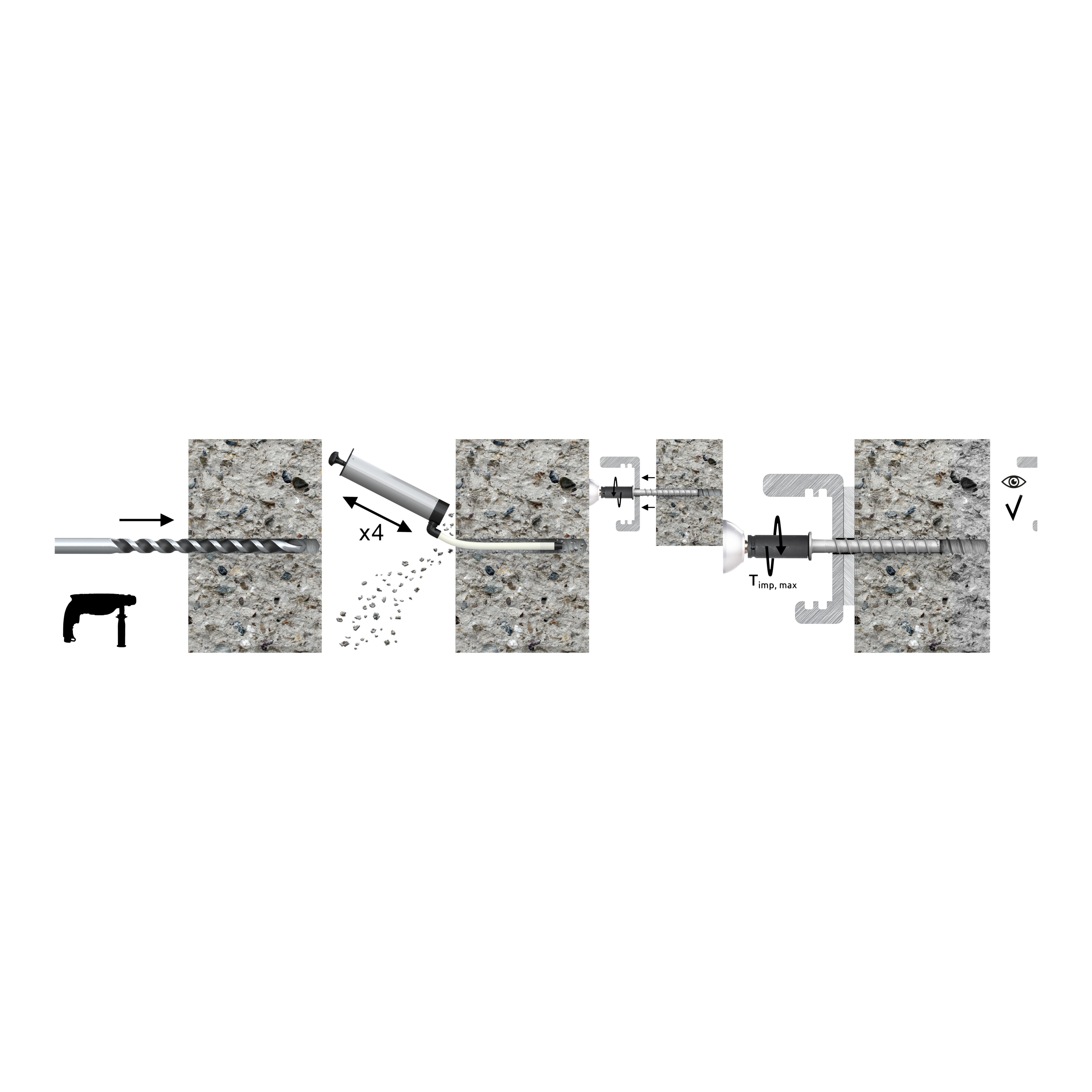 Diall Hex Steel Concrete screw (Dia)8mm (L)75mm, Pack of 10