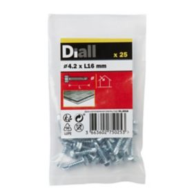 Diall Hex Zinc-plated Carbon steel Screw (Dia)4.2mm (L)16mm, Pack of 25