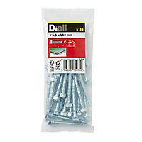 Diall Hex Zinc-plated Carbon steel Screw (Dia)5.5mm (L)50mm, Pack of 25