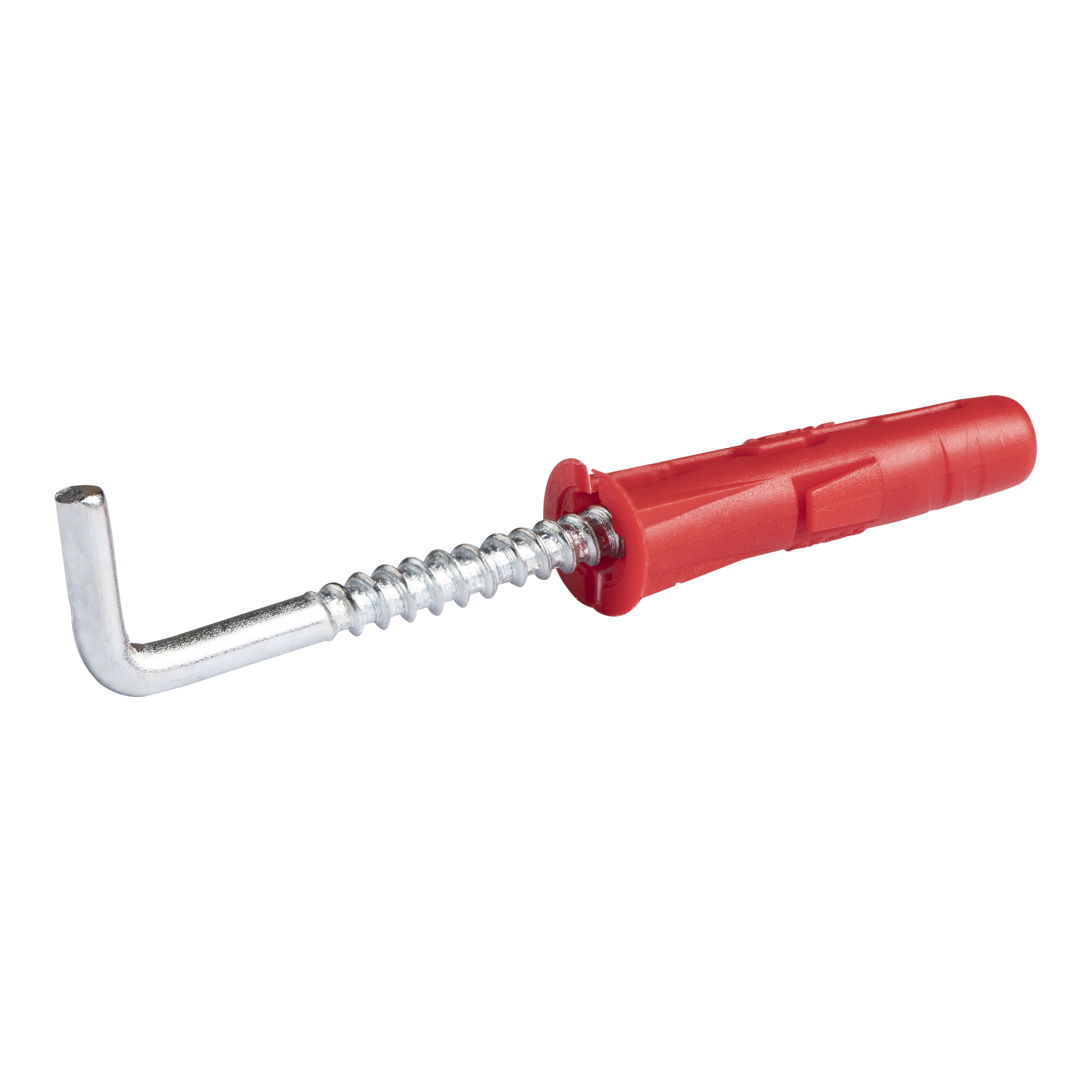 Diall L hook with wall plug (Dia)6mm (L)28mm, Pack of 2