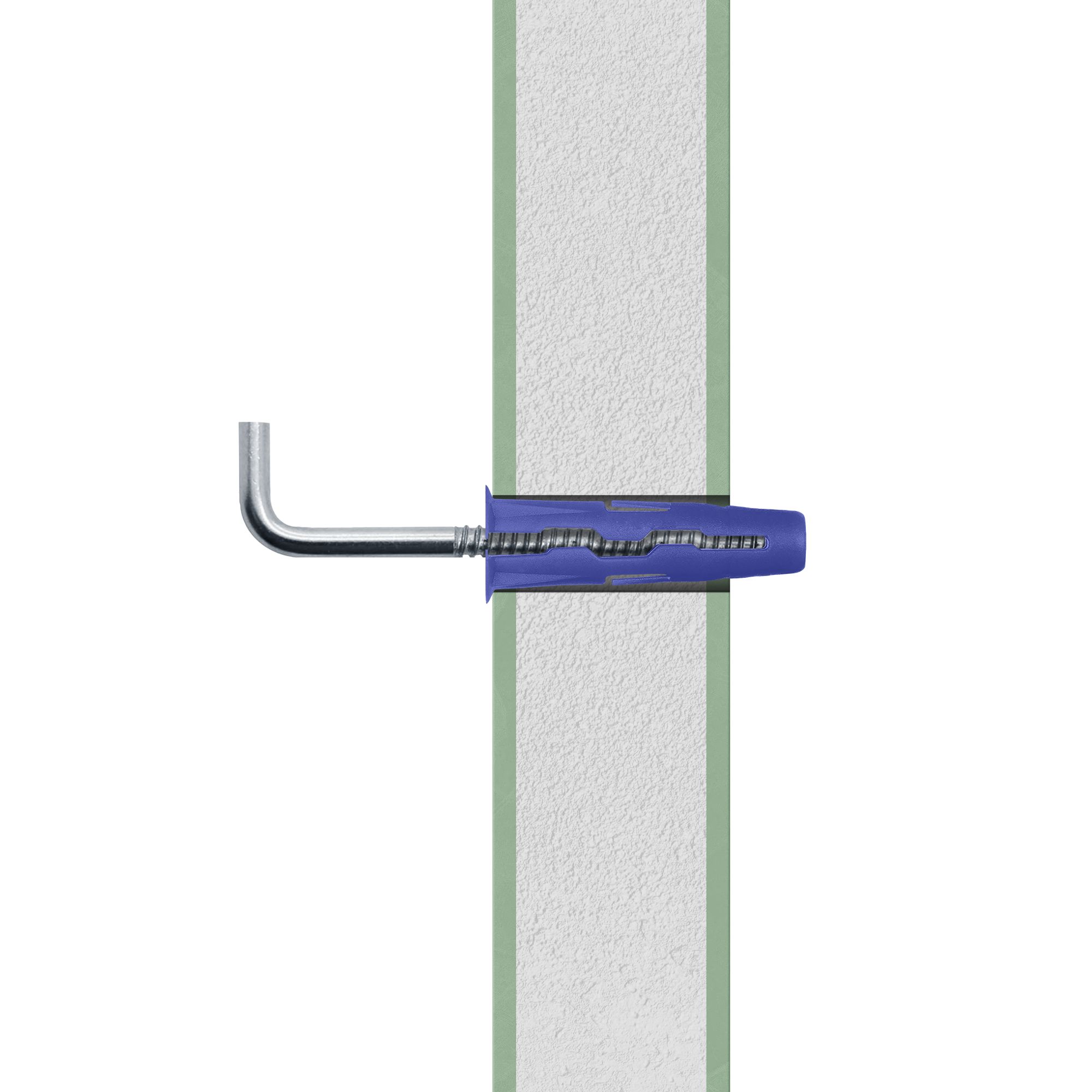Diall L hook with wall plug (Dia)8mm (L)32mm, Pack of 2