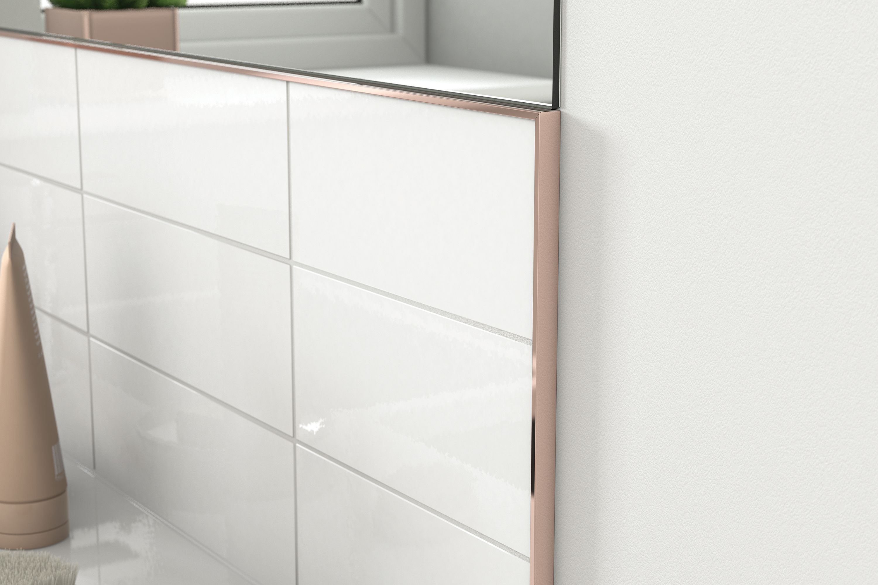 Diall Light brown 10mm Straight Aluminium Tile trim