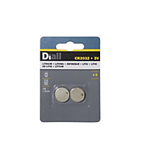 Diall Lithium batteries Non-rechargeable CR2032 Battery, Pack of 2