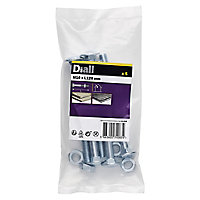 Diall M10 Coach bolt & nut (L)120mm, Pack of 5