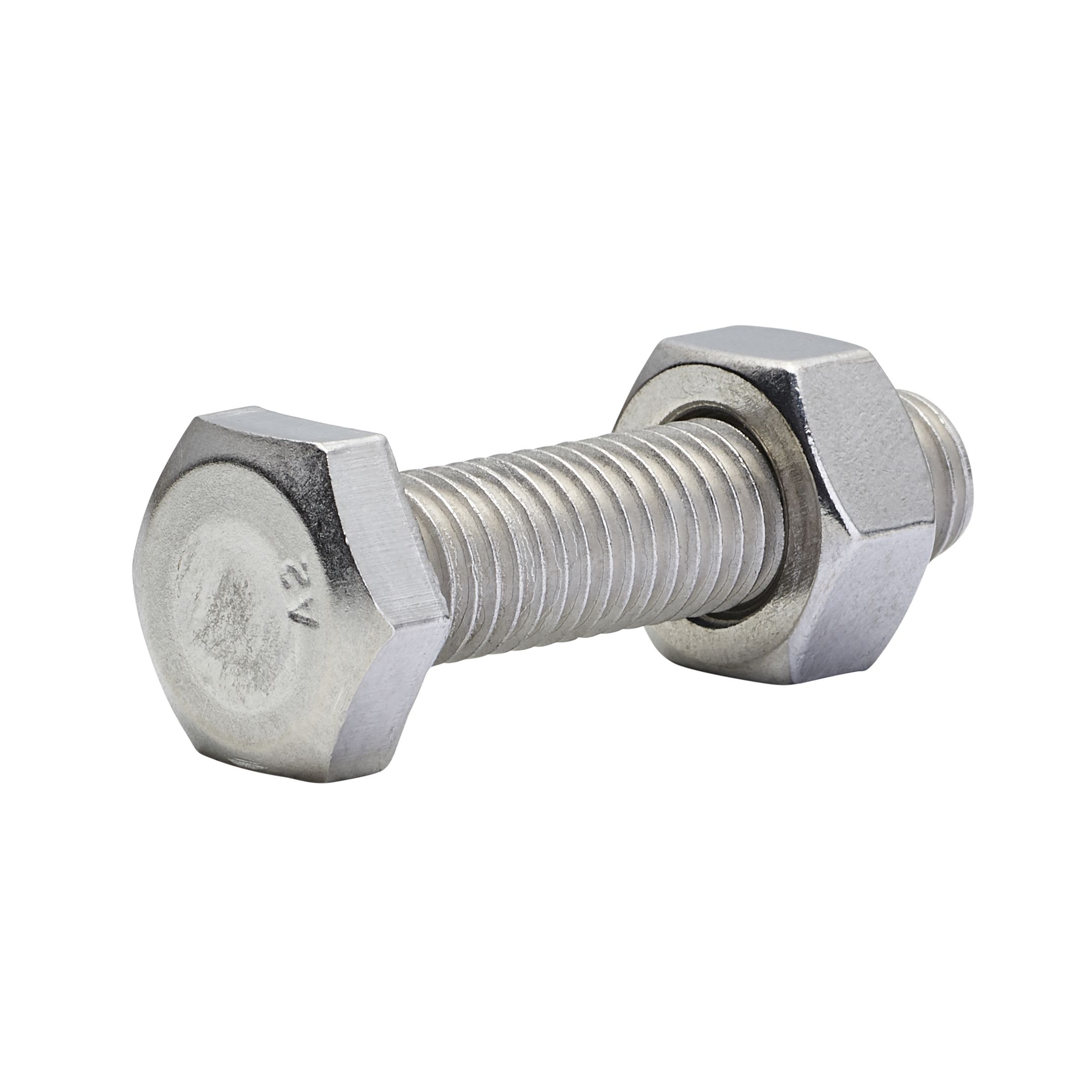 Diall M10 Hex A2 stainless steel Bolt & nut (L)40mm (Dia)10mm, Pack of 10