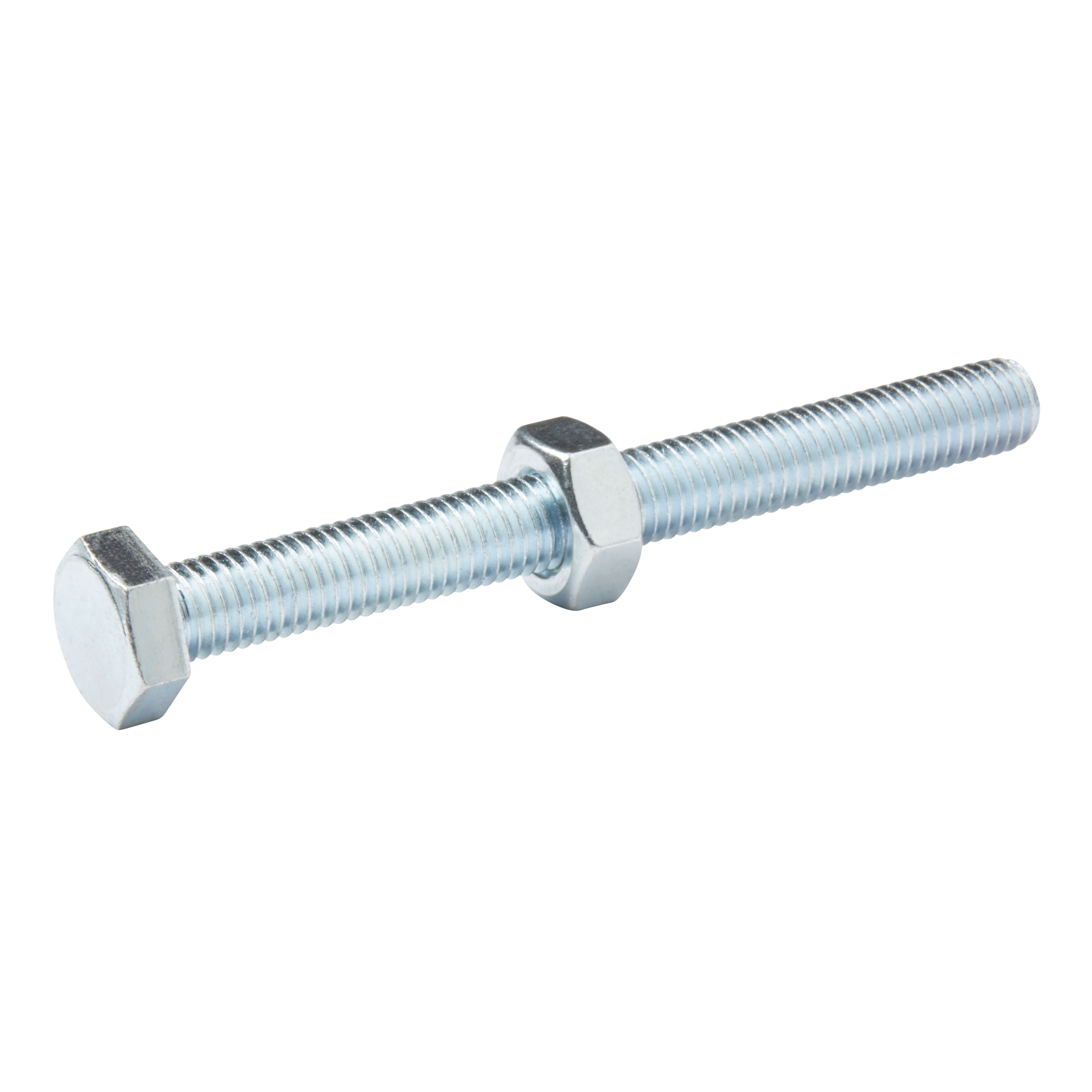 Diall M10 Hex Carbon steel Bolt & nut (L)100mm, Pack of 10