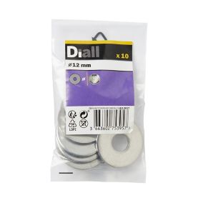Diall M12 Stainless steel Large Flat Washer, Pack of 10