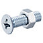 Diall M3 Pozidriv Countersunk Zinc-plated Carbon steel Machine screw & nut (Dia)3mm (L)12mm, Pack of 20